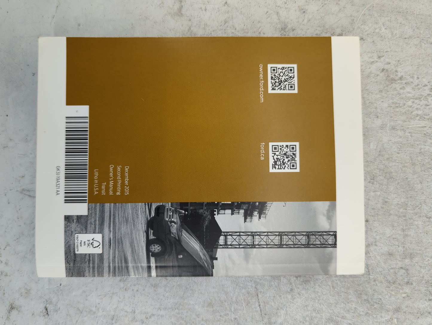 2016 Ford Transit Owners Manual Book Guide P/N:GK3J19A321AA OEM Used Auto Parts - Oemusedautoparts1.com
