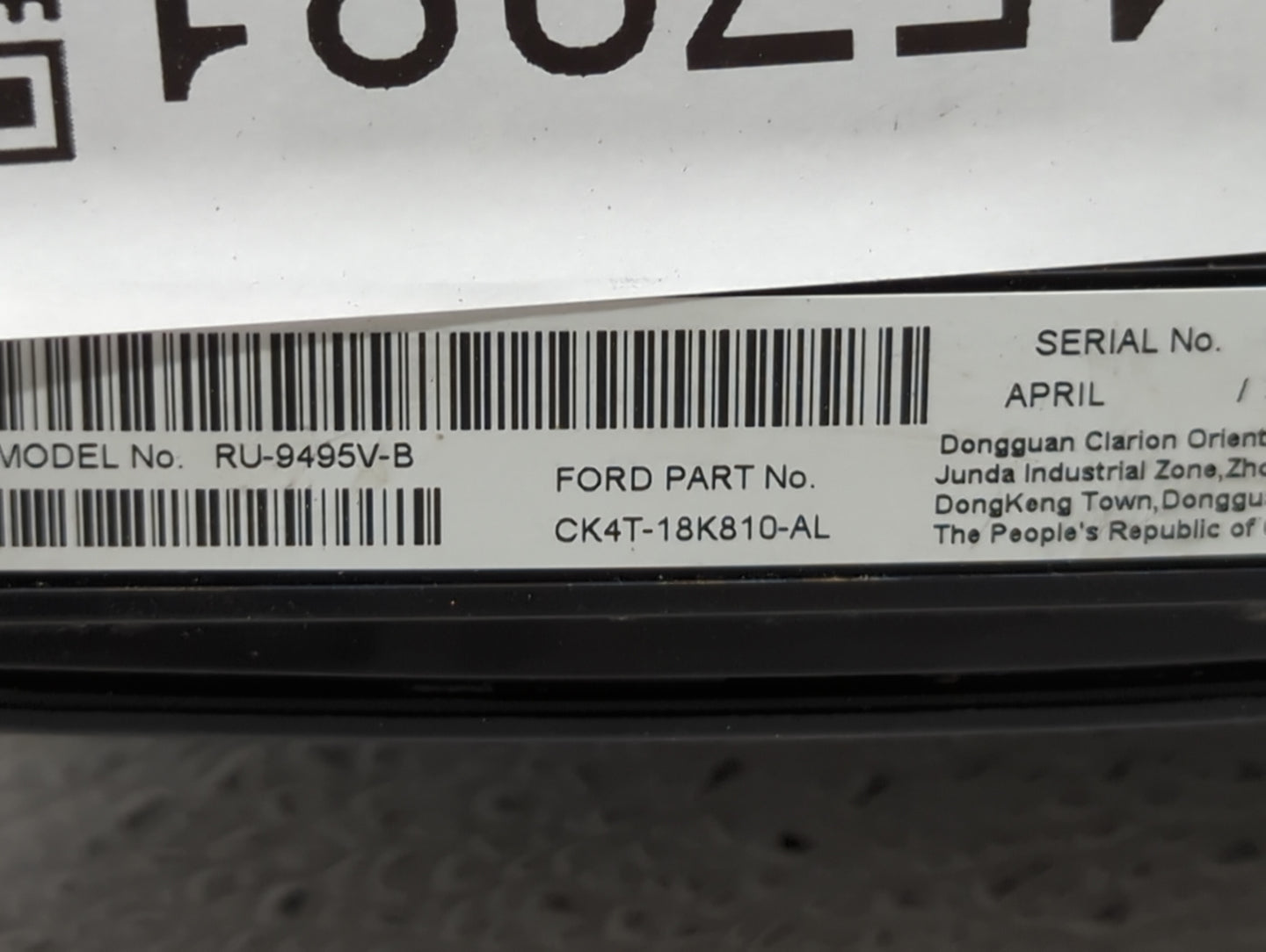 2016-2019 Ford Transit-250 Radio Control Panel - Oemusedautoparts1.com