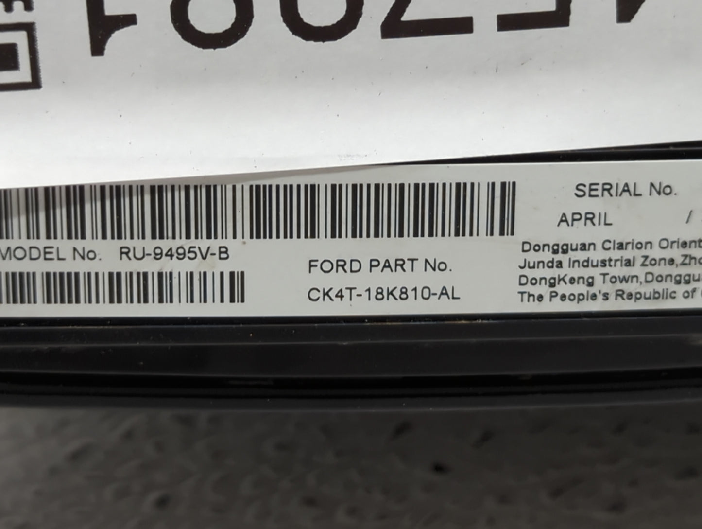 2016-2019 Ford Transit-250 Radio Control Panel - Oemusedautoparts1.com