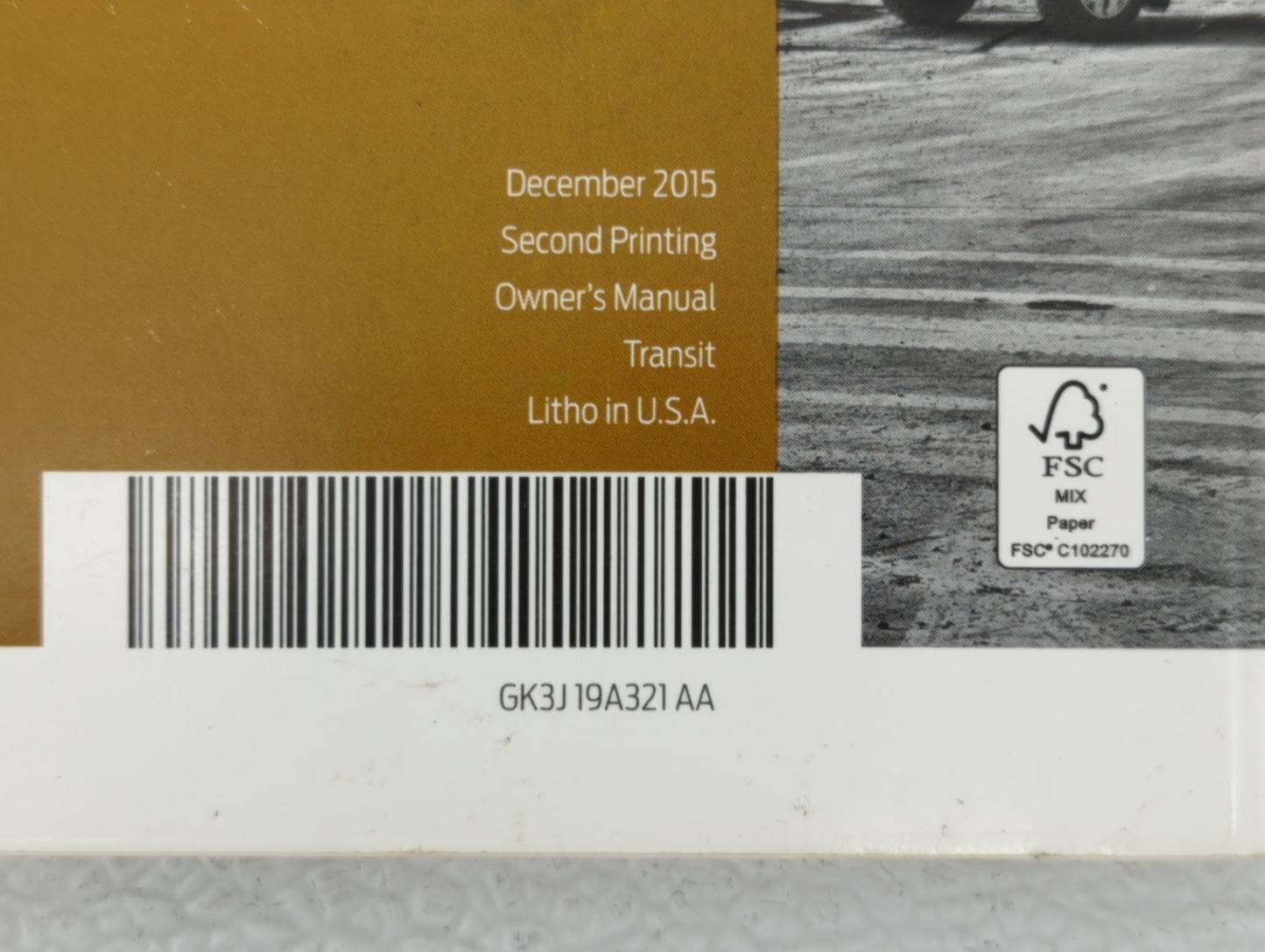 2016 Ford Transit Owners Manual Book Guide OEM Used Auto Parts - Oemusedautoparts1.com