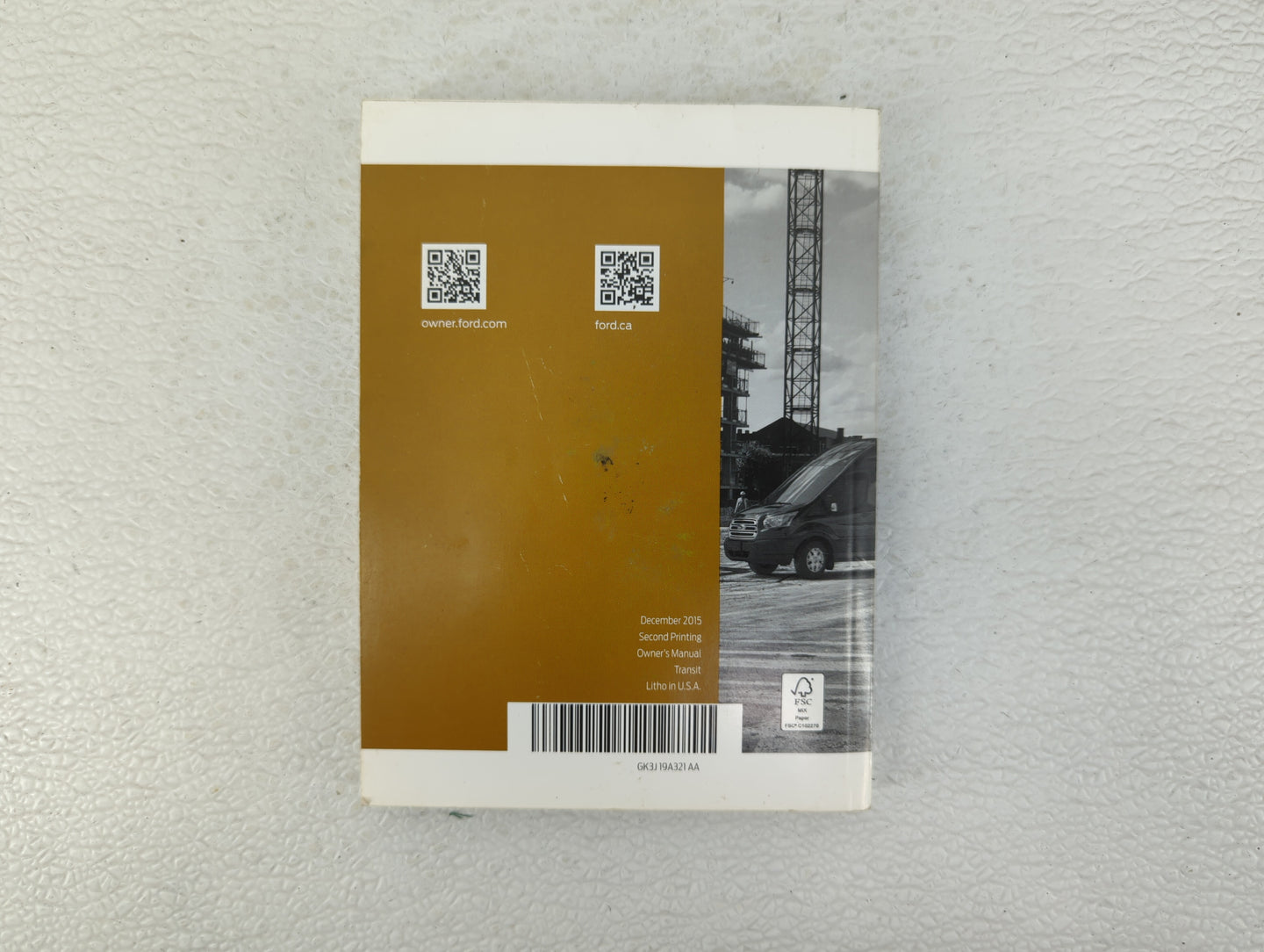 2016 Ford Transit Owners Manual Book Guide OEM Used Auto Parts - Oemusedautoparts1.com