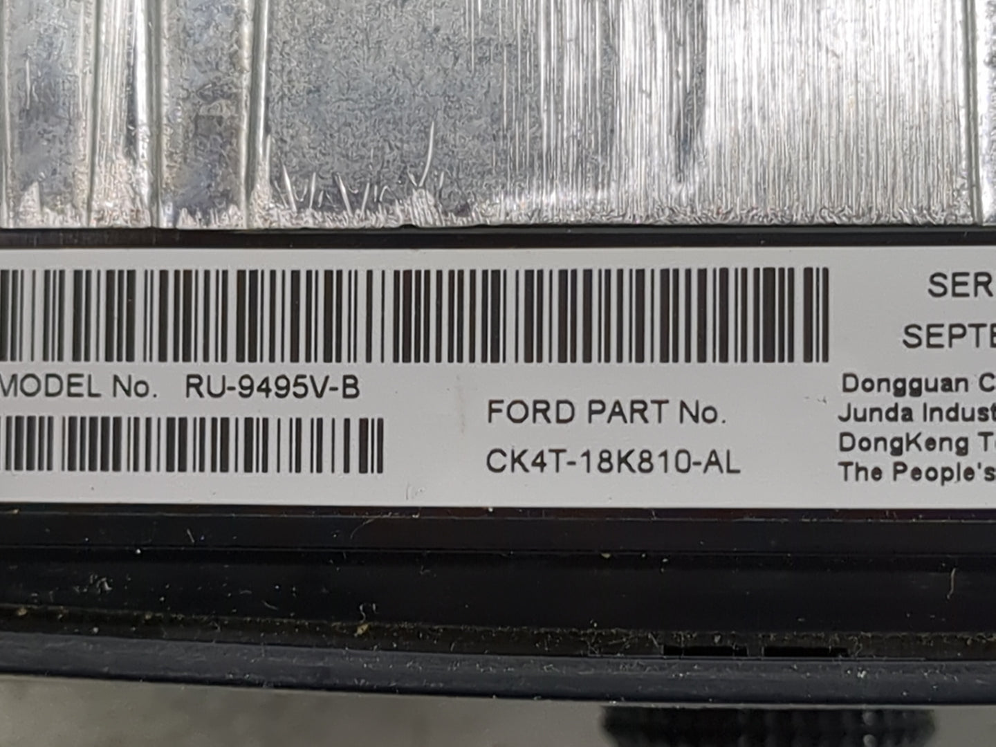 2016 Ford Transit 150 Radio AM FM Cd Player Receiver Replacement P/N:CK4T-18K810-AL RU-9495V-B Fits Fits 2017 2018 2019 OEM 