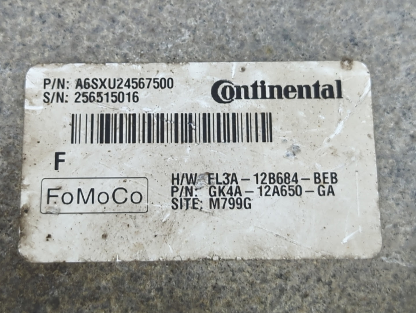 2016 Ford Transit 250 PCM Engine Control Computer ECU ECM PCU OEM P/N:A6SXU24567500 FL3A-12B684-BEB, GK4A-12A650-GA Fits Fit