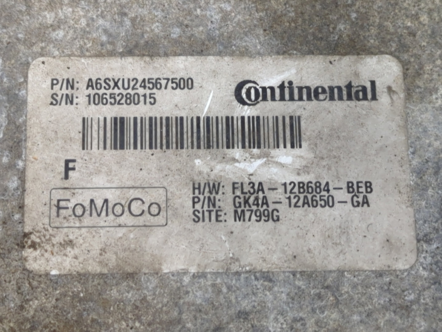 2016 Ford Transit 250 PCM Engine Control Computer ECU ECM PCU OEM P/N:GK4A-12A650-GA FL3A-12B684-BEB, A6SXU24567500 Fits OEM