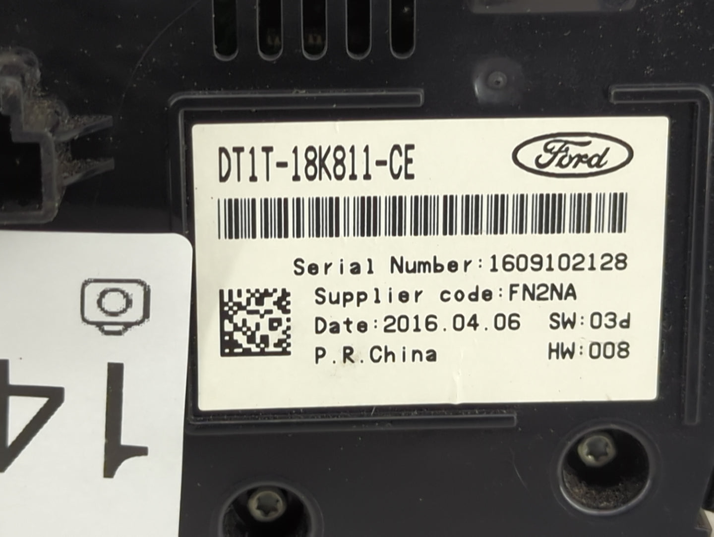 2016 Ford Transit 250 Radio AM FM Cd Player Receiver Replacement P/N:DT1T-18K811-CE Fits OEM Used Auto Parts - Oemusedautopa
