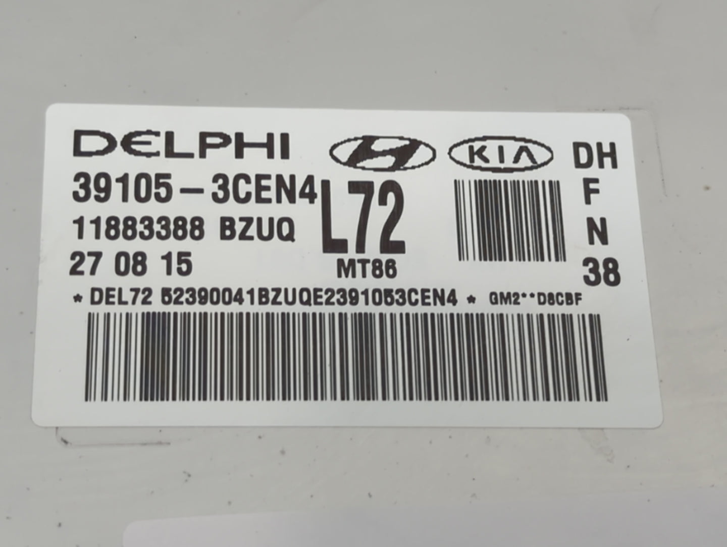 2017 Genesis G80 PCM Engine Control Computer ECU ECM PCU OEM P/N:39105-3CEN4 Fits Fits 2015 2016 OEM Used Auto Parts - Oemus