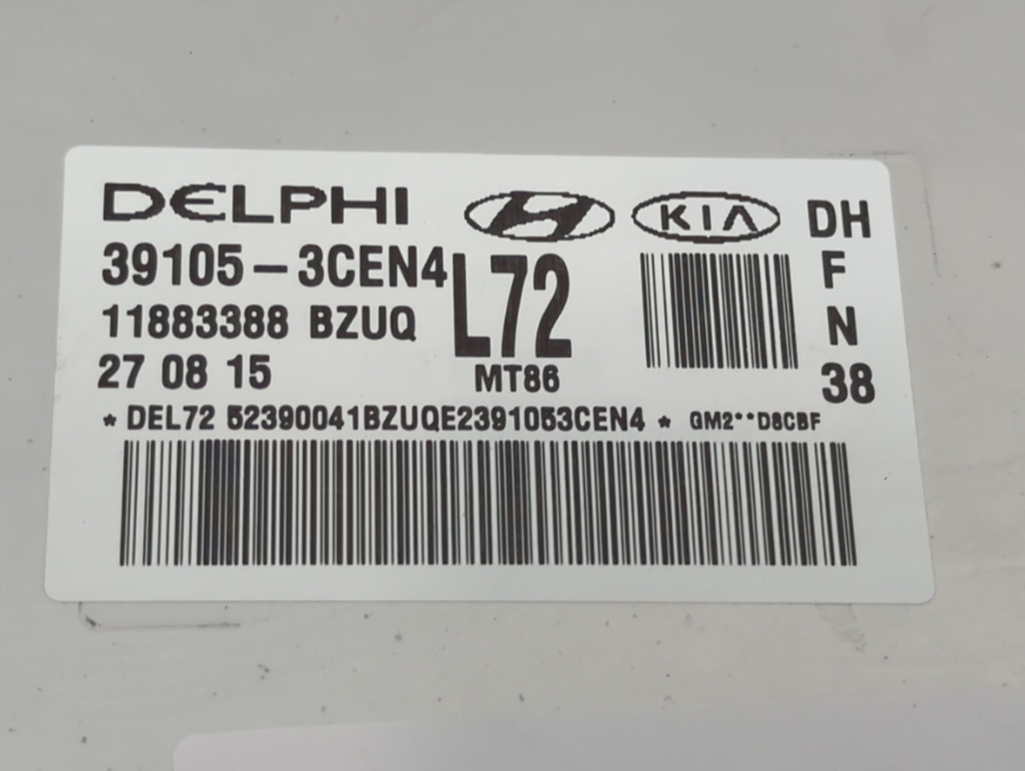 2017 Genesis G80 PCM Engine Control Computer ECU ECM PCU OEM P/N:39105-3CEN4 Fits Fits 2015 2016 OEM Used Auto Parts - Oemus