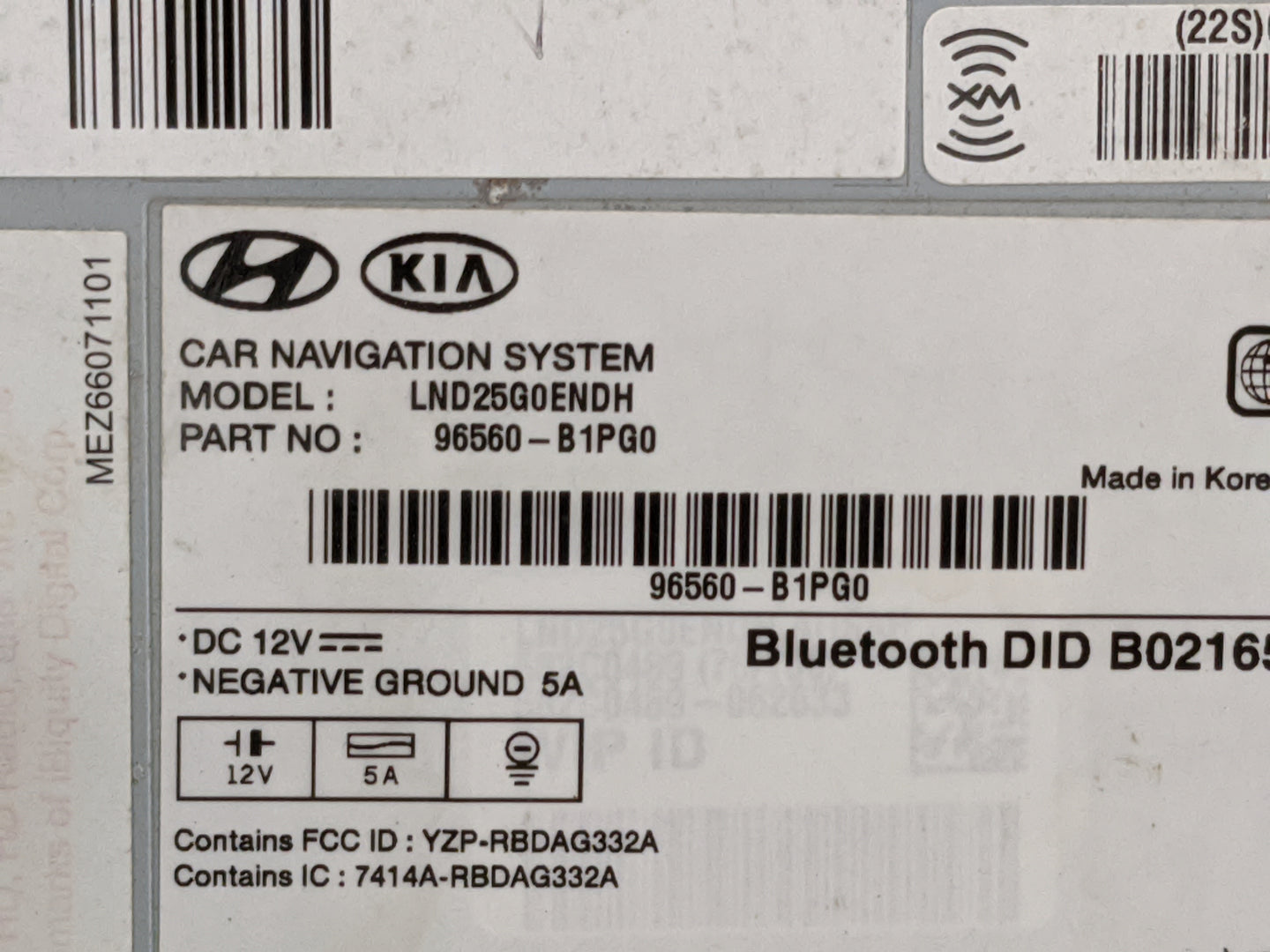 2016 Genesis Genesis Radio AM FM Cd Player Receiver Replacement P/N:96560-B1PG0 LND25G0ENDH, YZP-RBDAG332A, 7414A-RBDAG332A 