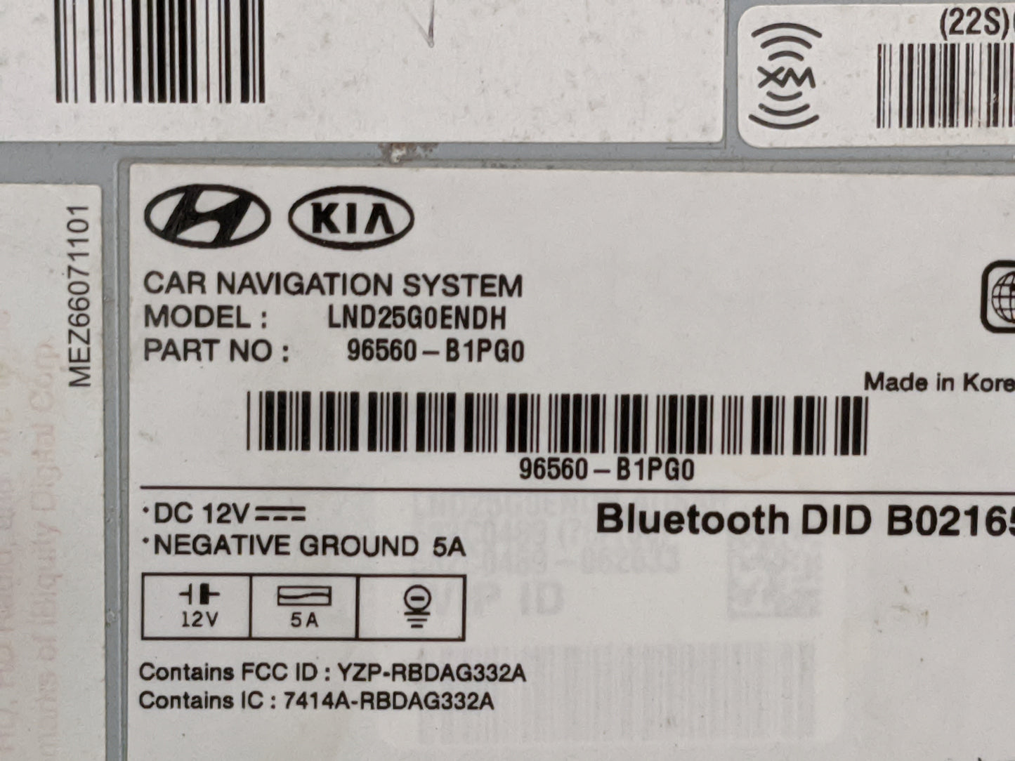 2016 Genesis Genesis Radio AM FM Cd Player Receiver Replacement P/N:96560-B1PG0 LND25G0ENDH, YZP-RBDAG332A, 7414A-RBDAG332A 