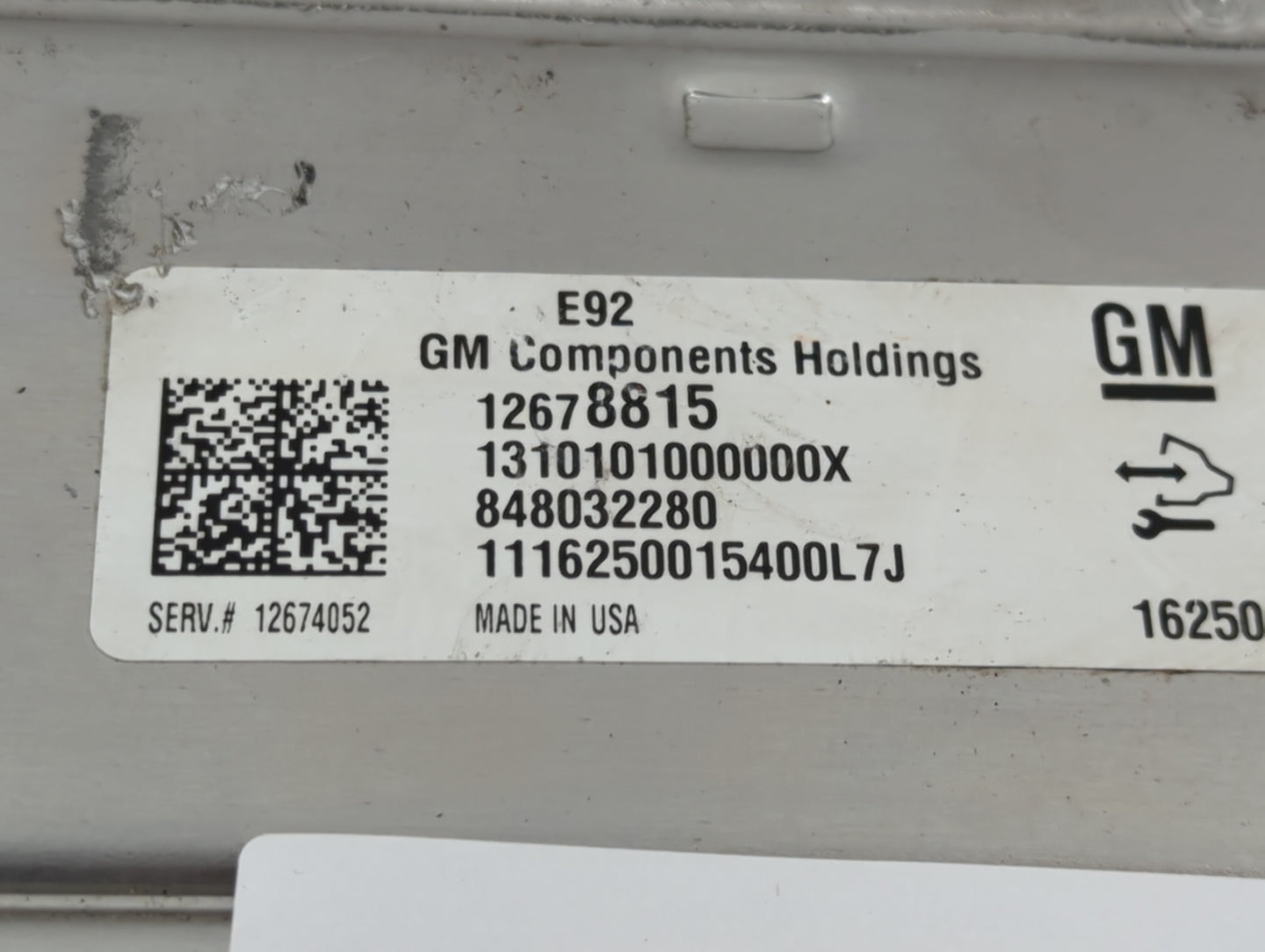 2016 Gmc Sierra 1500 PCM Engine Control Computer ECU ECM PCU OEM P/N:12678815 Fits OEM Used Auto Parts - Oemusedautoparts1.c