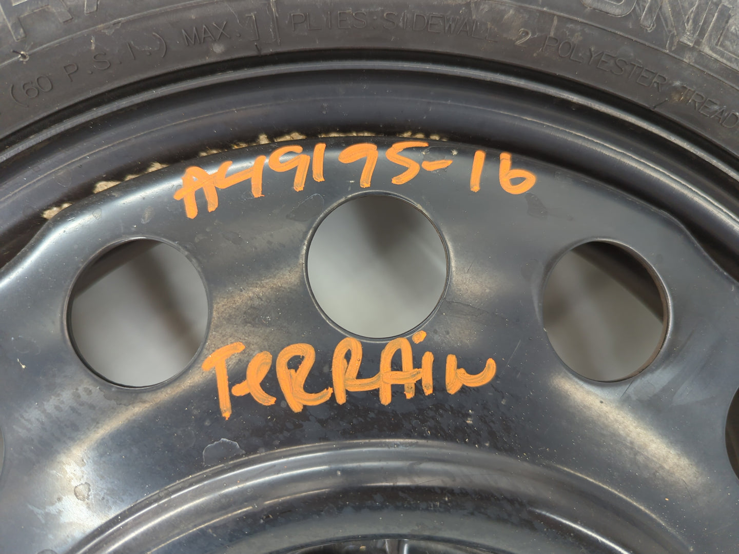 2010-2017 Gmc Terrain Spare Donut Tire Wheel Rim Oem - Oemusedautoparts1.com