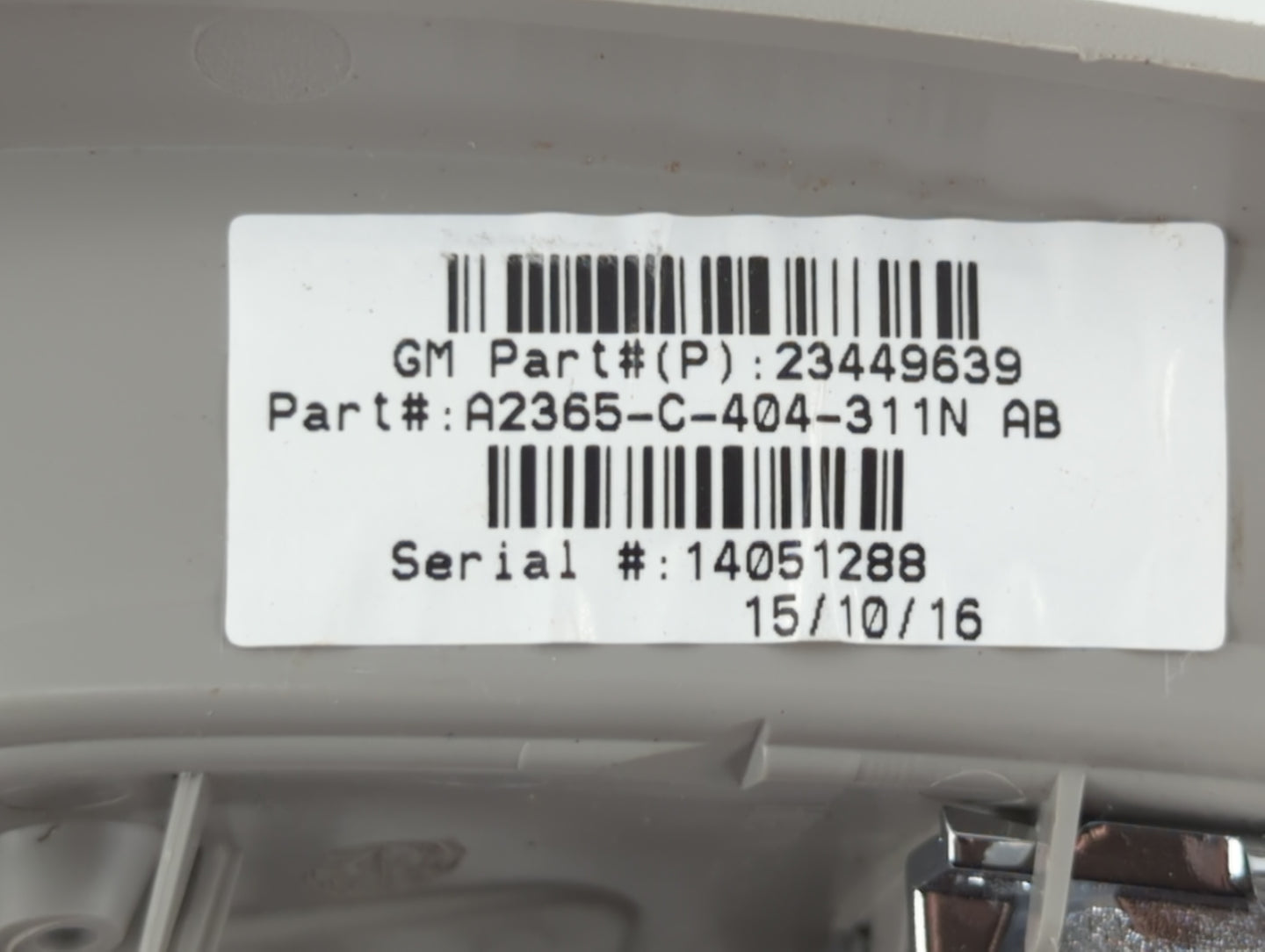 2016-2016 Gmc Terrain Overhead Roof Console Interior Dome Light Grey - Oemusedautoparts1.com