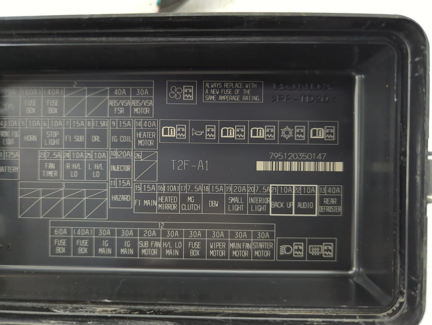 2016 Honda Accord Fusebox Fuse Box Panel Relay Module Fits OEM Used Auto Parts - Oemusedautoparts1.com