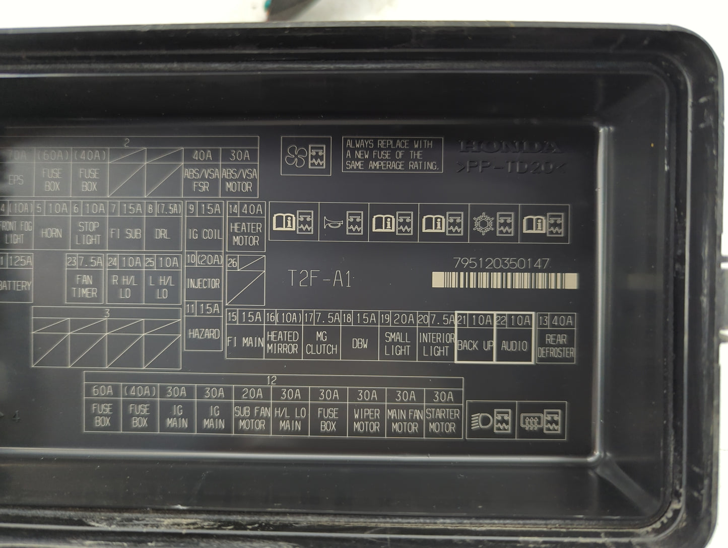 2016 Honda Accord Fusebox Fuse Box Panel Relay Module Fits OEM Used Auto Parts - Oemusedautoparts1.com