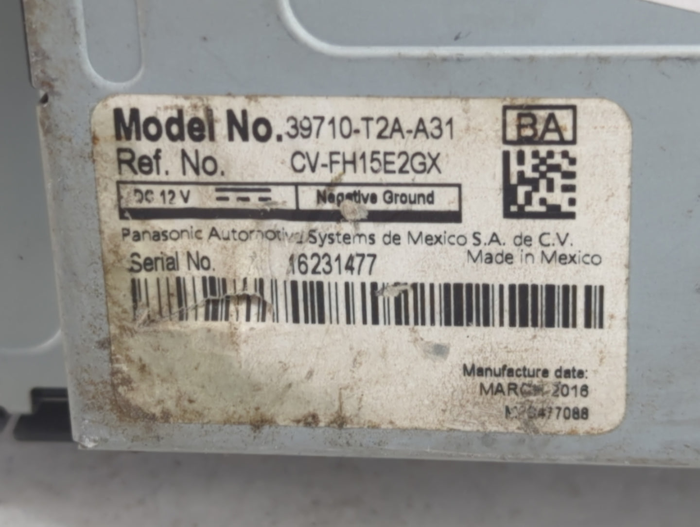 2016-2017 Honda Accord Information Display Screen - Oemusedautoparts1.com