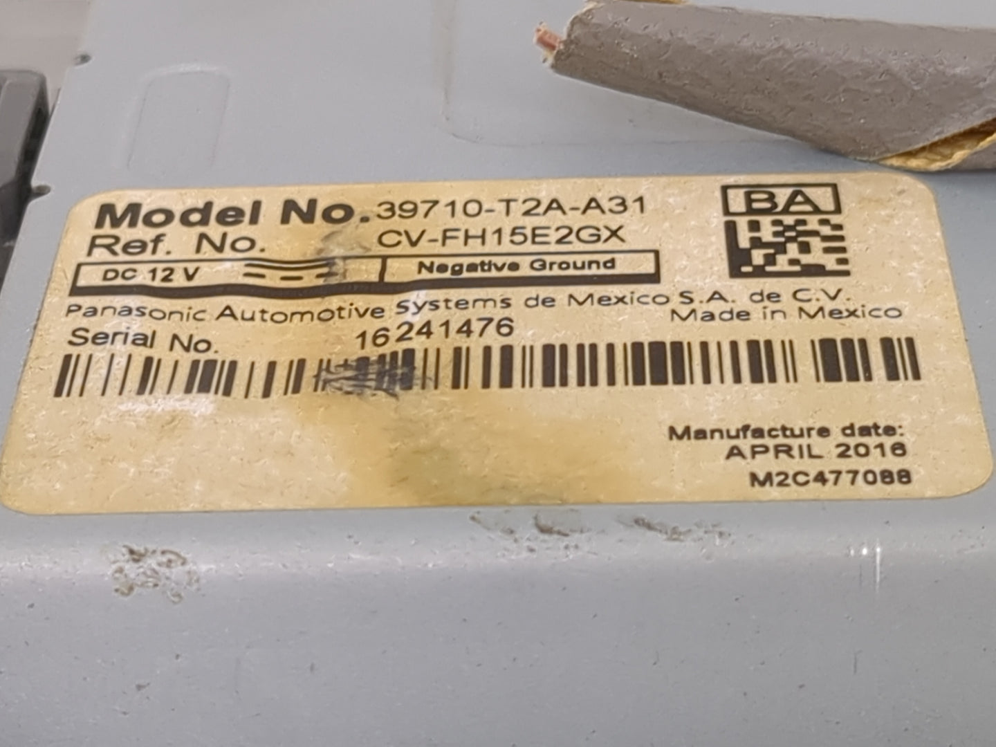 2016-2017 Honda Accord Information Display Screen 1479393 - Oemusedautoparts1.com