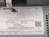 2016 Honda Accord Radio AM FM Cd Player Receiver Replacement P/N:39100-T3L-A101 AJDK070, DEH-3058 Fits OEM Used Auto Parts -