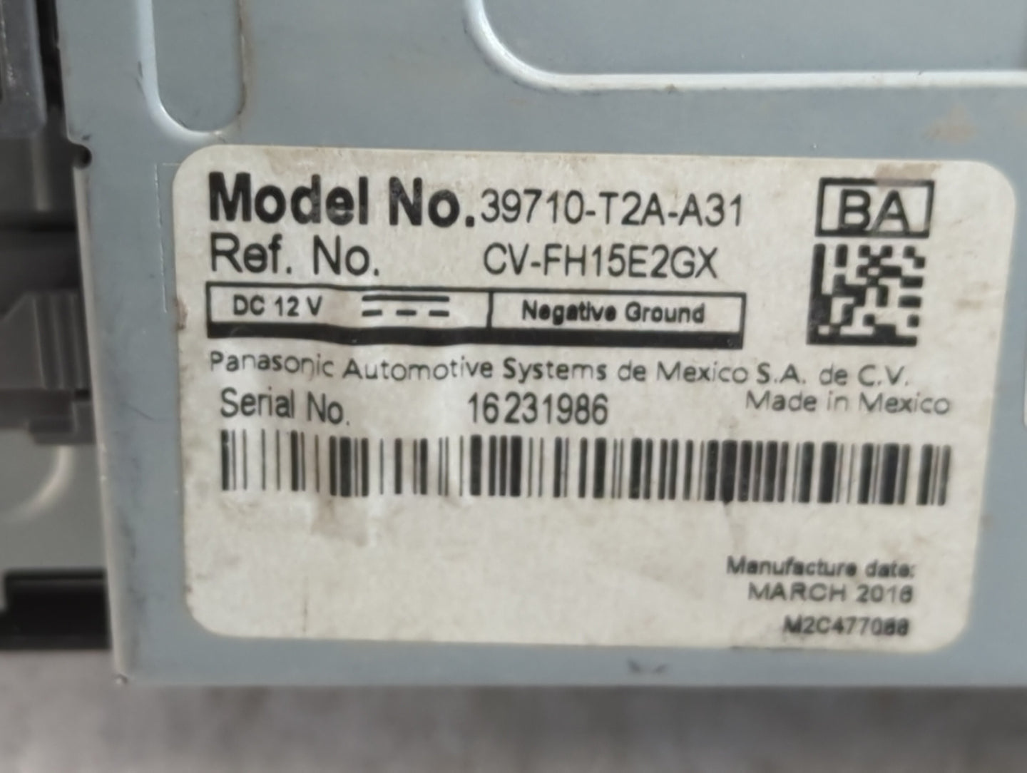 2016 Honda Accord Instrument Cluster Speedometer Gauges P/N:39710-T2A-A31 Fits OEM Used Auto Parts - Oemusedautoparts1.com