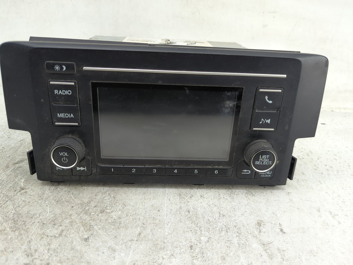 2016-2017 Honda Civic Radio AM FM Cd Player Receiver Replacement P/N:1761B-160105-0198 Fits Fits 2016 2017 OEM Used Auto Par