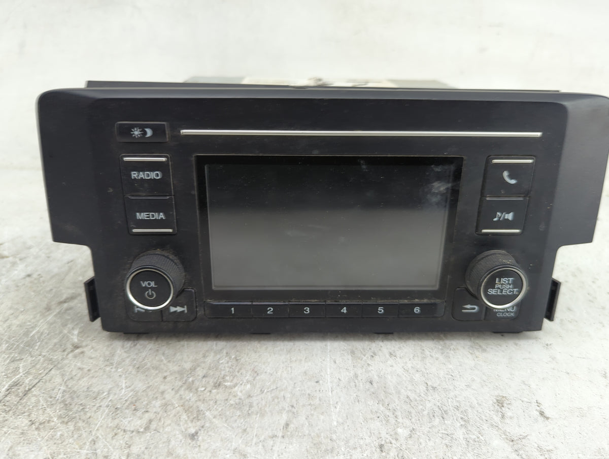 2016-2017 Honda Civic Radio AM FM Cd Player Receiver Replacement P/N:1761B-160105-0198 Fits Fits 2016 2017 OEM Used Auto Par