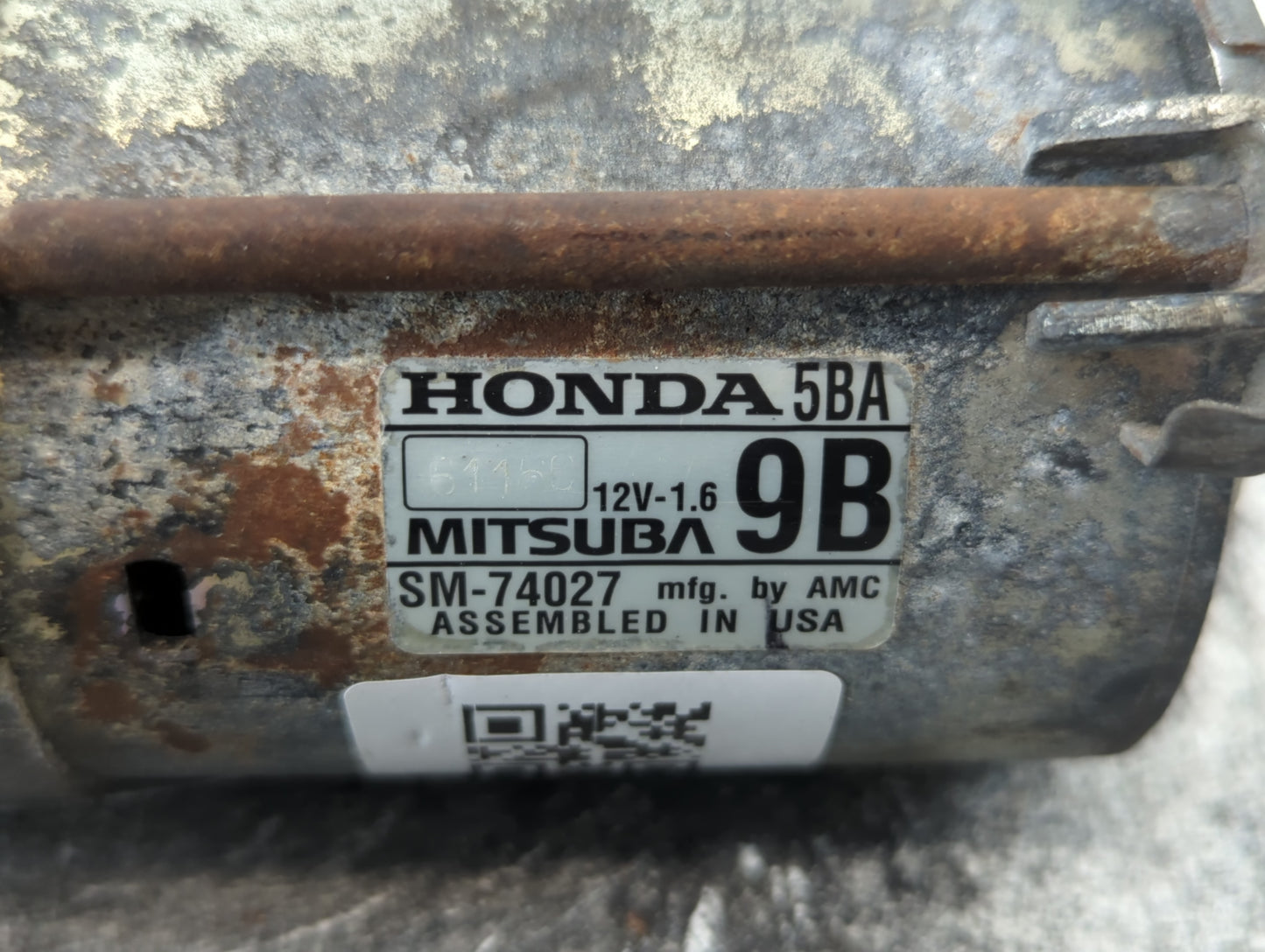 2016-2021 Honda Civic Car Starter Motor Solenoid OEM P/N:SM-74027 Fits Fits 2016 2017 2018 2019 2020 2021 OEM Used Auto Part