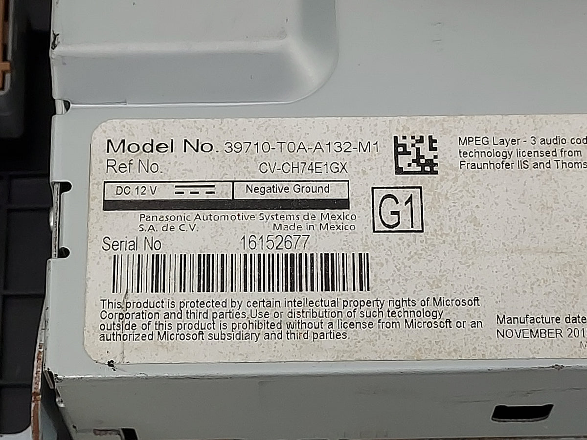 2012-2016 Honda Cr-v Information Radio Display Screen 1475553 - Oemusedautoparts1.com