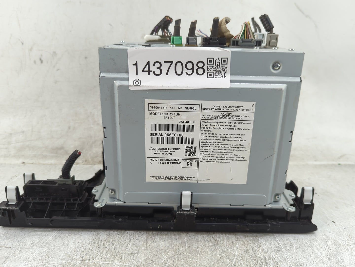 2016 Honda Fit Radio AM FM Cd Player Receiver Replacement P/N:39100-T5R-A12-M1 NR-241UH, UJHNR241NR243, 662K-NR241NR243 Fits