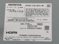 2016 Honda Hr-V Radio AM FM Cd Player Receiver Replacement P/N:39100-T7W-A014-M1 Fits OEM Used Auto Parts - Oemusedautoparts