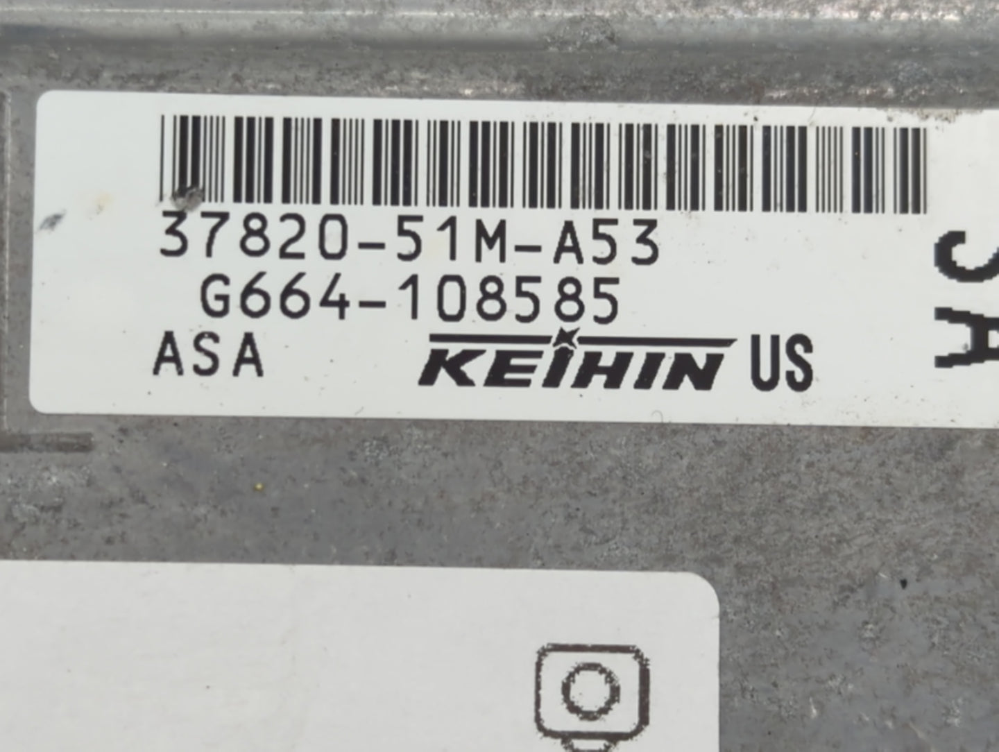 2016 Honda Hr-V PCM Engine Control Computer ECU ECM PCU OEM P/N:37820-51M-A53 Fits OEM Used Auto Parts - Oemusedautoparts1.c