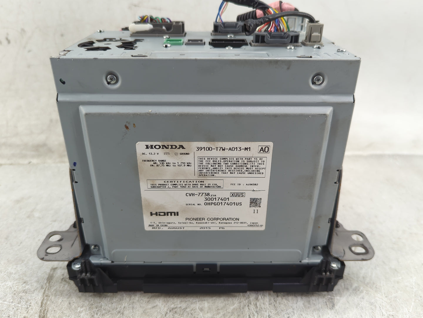 2016 Honda Hr-V Radio AM FM Cd Player Receiver Replacement P/N:39100-T7W-A013-M1 CVH-7738, AJDK082 Fits OEM Used Auto Parts 