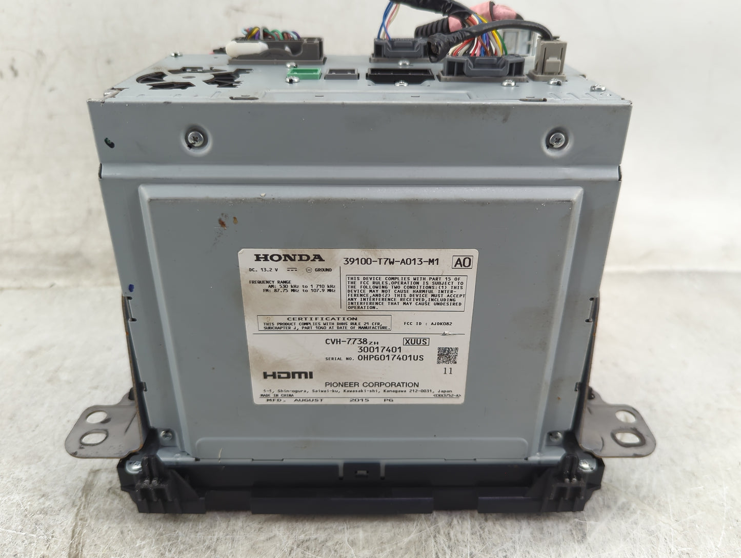 2016 Honda Hr-V Radio AM FM Cd Player Receiver Replacement P/N:39100-T7W-A013-M1 CVH-7738, AJDK082 Fits OEM Used Auto Parts 