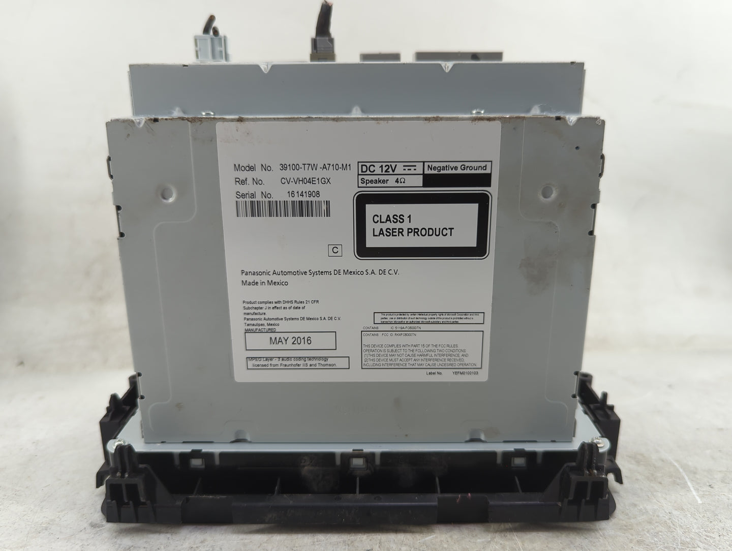 2016 Honda Hr-V Radio AM FM Cd Player Receiver Replacement P/N:39100-T7W-A710-M1 CV-VH04E1GX Fits OEM Used Auto Parts - Oemu