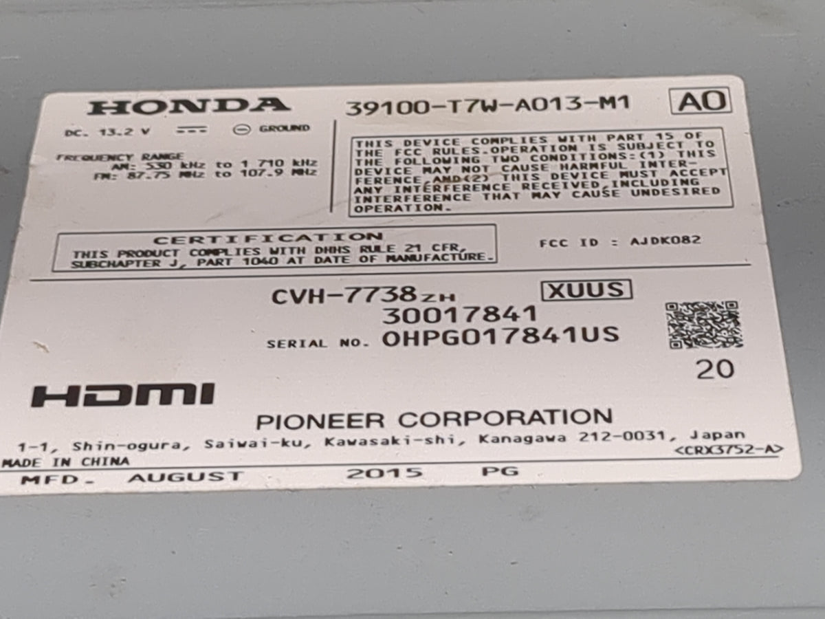 2016 Honda Hr-v Information Radio Display Screen 1472851 - Oemusedautoparts1.com