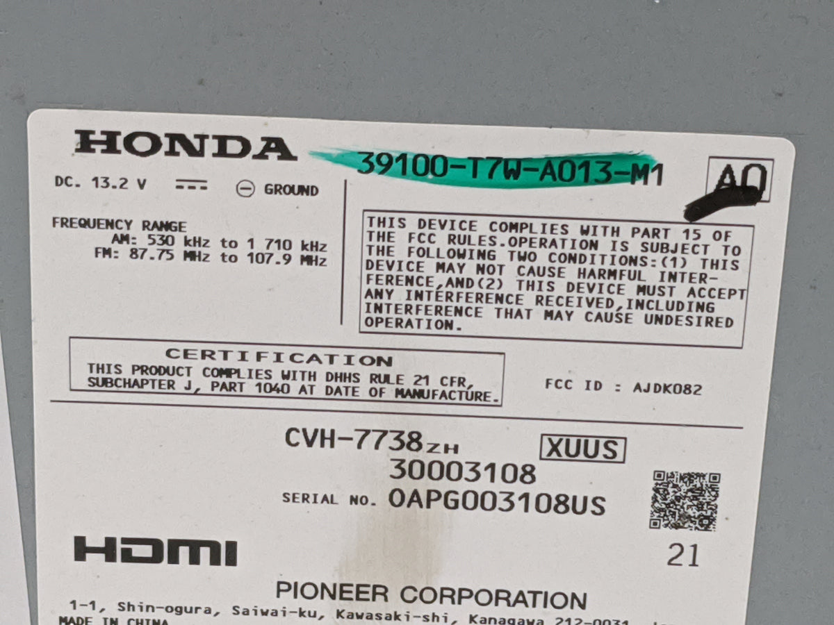 2016 Honda Hr-v Information Radio Display Screen 1477245 - Oemusedautoparts1.com