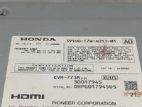 2016 Honda Hr-V Radio AM FM Cd Player Receiver Replacement P/N:39100-T7W-A013-M1 CVH-7738, AJDK082 Fits OEM Used Auto Parts 