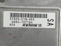 2016 Honda Hr-V PCM Engine Control Computer ECU ECM PCU OEM P/N:G664-107164 37820-51M-A53 Fits OEM Used Auto Parts - Oemused