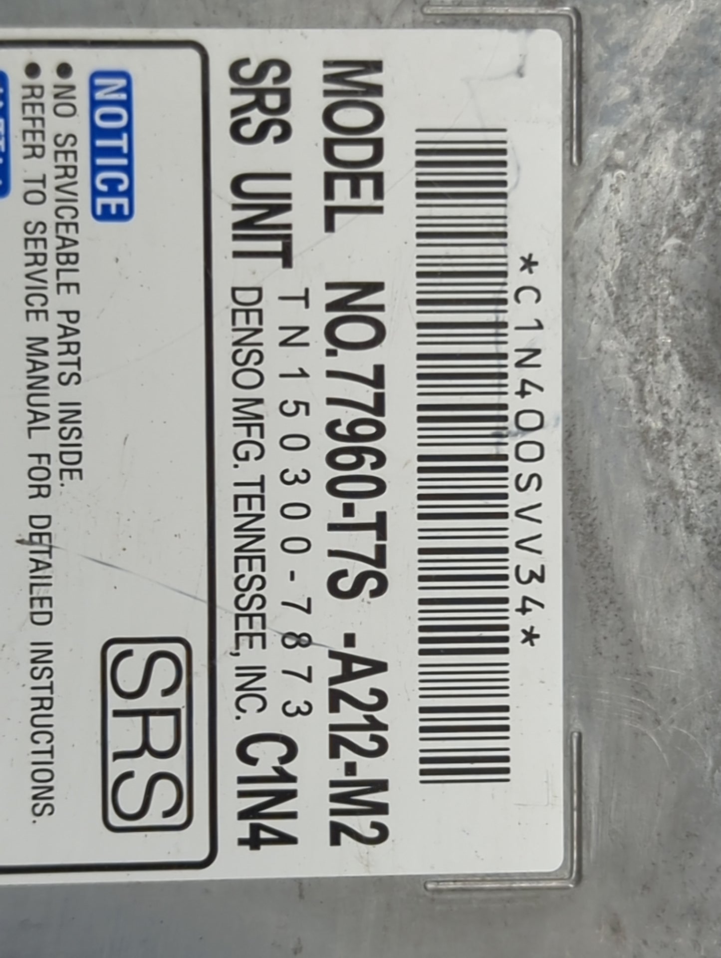 Honda Hrv Safety Restraint Srs Airbag Control Module 77960-t7s-a212-m2 - Oemusedautoparts1.com