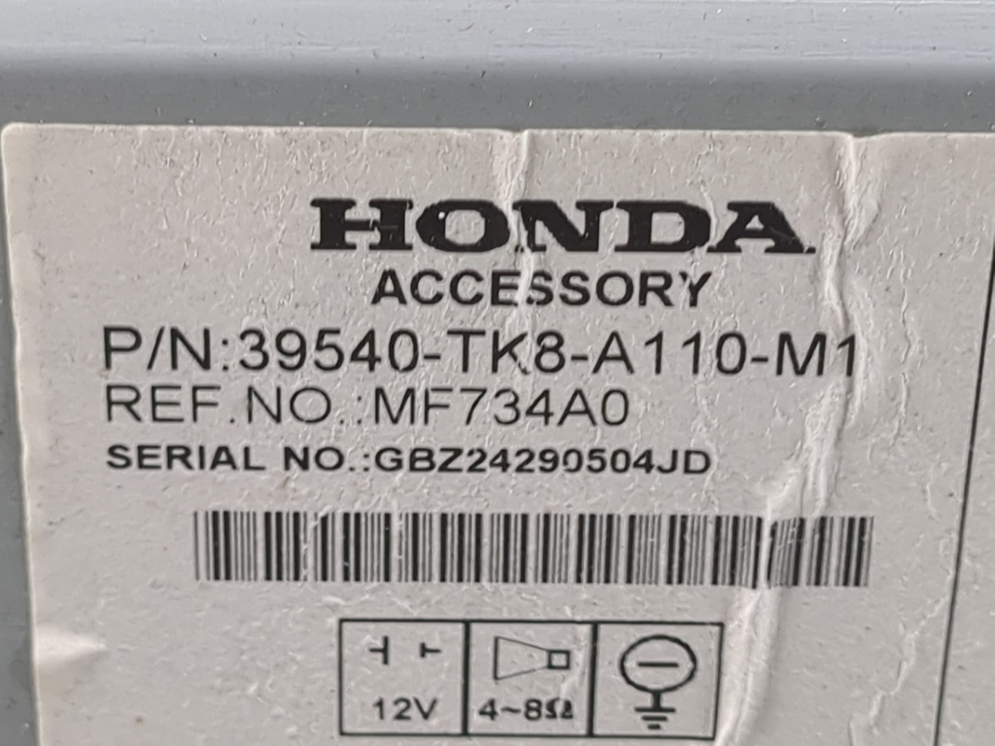 2014-2017 Honda Odyssey Radio AM FM Cd Player Receiver Replacement P/N:39540-TK8-A110-M1 MF734A0 Fits Fits 2014 2015 2016 20