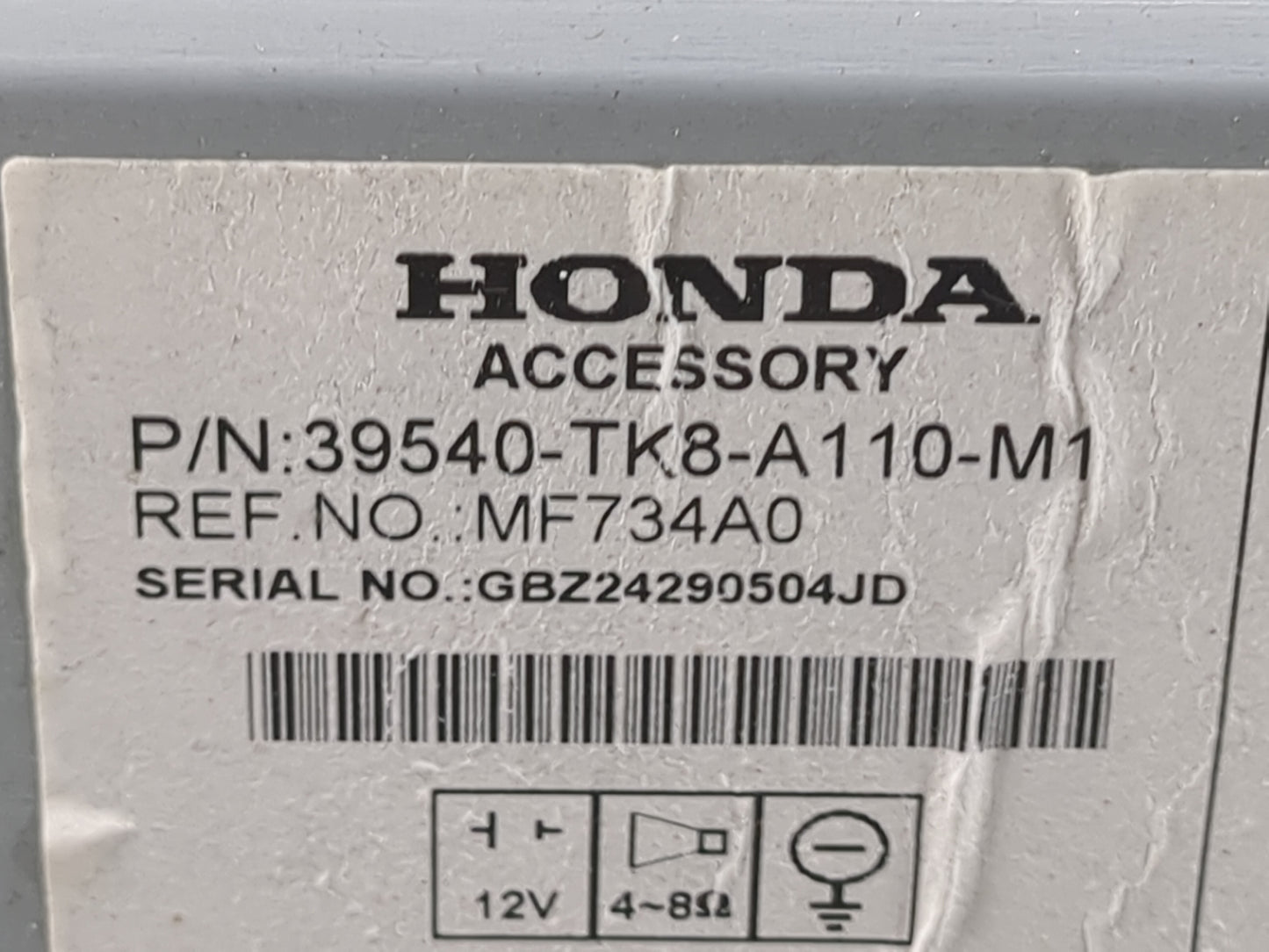 2014-2017 Honda Odyssey Radio AM FM Cd Player Receiver Replacement P/N:39540-TK8-A110-M1 MF734A0 Fits Fits 2014 2015 2016 20
