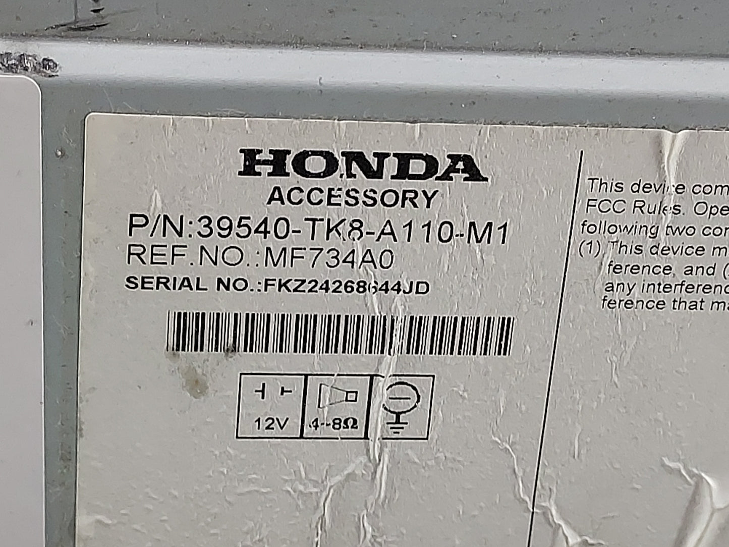 2014-2017 Honda Odyssey Radio AM FM Cd Player Receiver Replacement P/N:39540-TK8-A110-M1 MF734A0 Fits Fits 2014 2015 2016 20