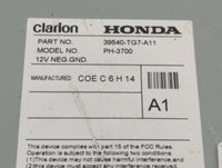 2016-2019 Honda Pilot Radio AM FM Cd Player Receiver Replacement P/N:39540-TG7-A11 Fits Fits 2016 2017 2018 2019 OEM Used Au
