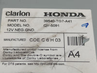 2016-2020 Honda Pilot Radio AM FM Cd Player Receiver Replacement P/N:39540-TG7-A41 QY-5091 Fits Fits 2016 2017 2018 2019 202
