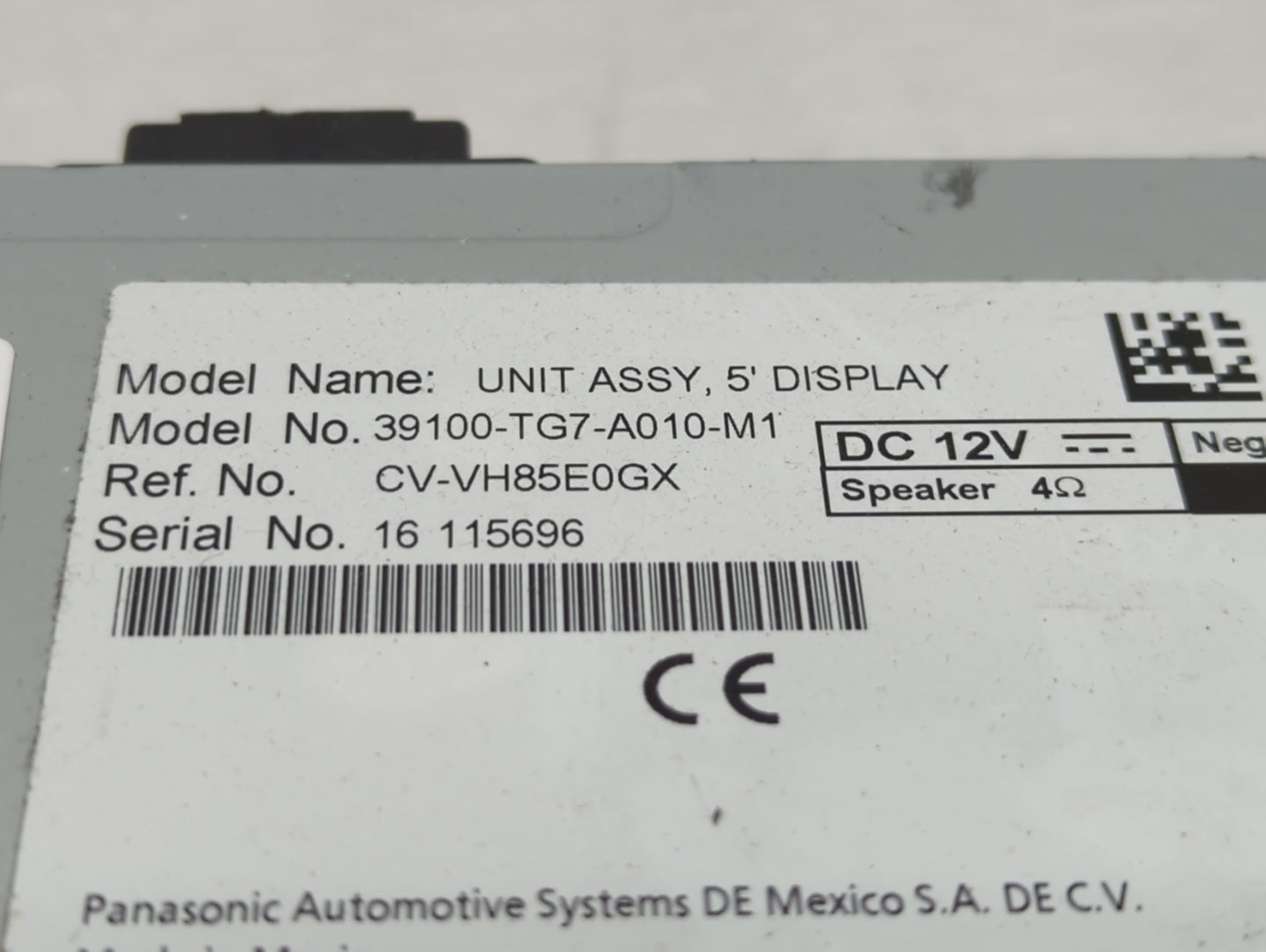 2016-2019 Honda Pilot Radio AM FM Cd Player Receiver Replacement P/N:39100-TG7-A010-M1 Fits Fits 2016 2017 2018 2019 OEM Use