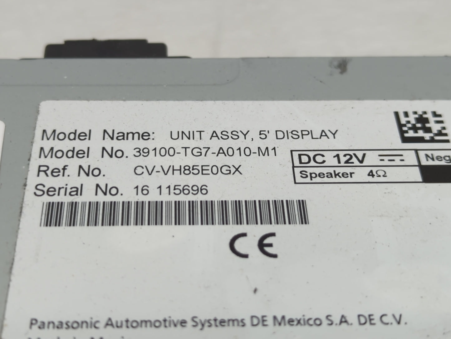 2016-2019 Honda Pilot Radio AM FM Cd Player Receiver Replacement P/N:39100-TG7-A010-M1 Fits Fits 2016 2017 2018 2019 OEM Use