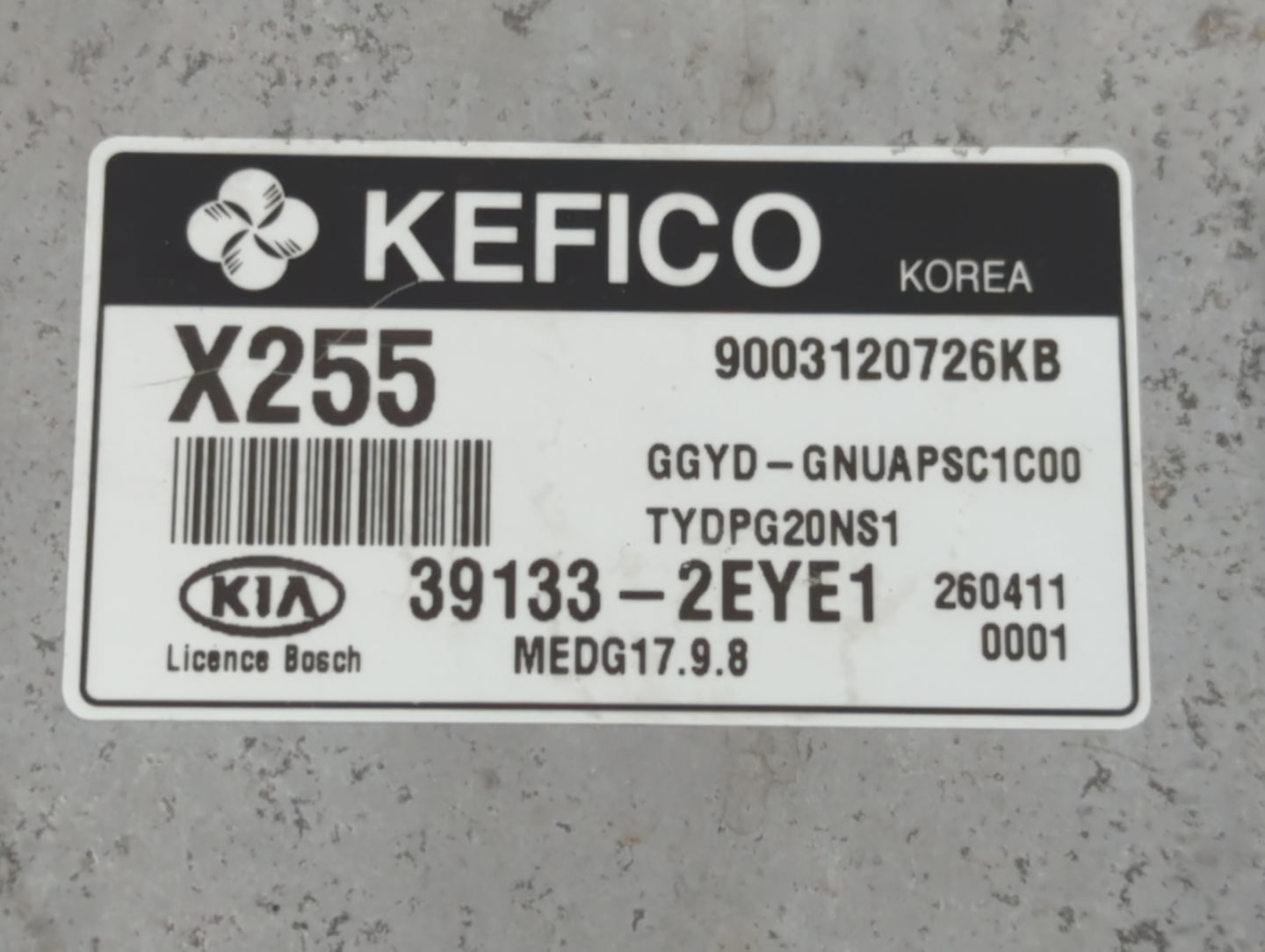 2015-2017 Hyundai Accent PCM Engine Control Computer ECU ECM PCU OEM P/N:39133-2EYE1 Fits Fits 2015 2016 2017 OEM Used Auto 