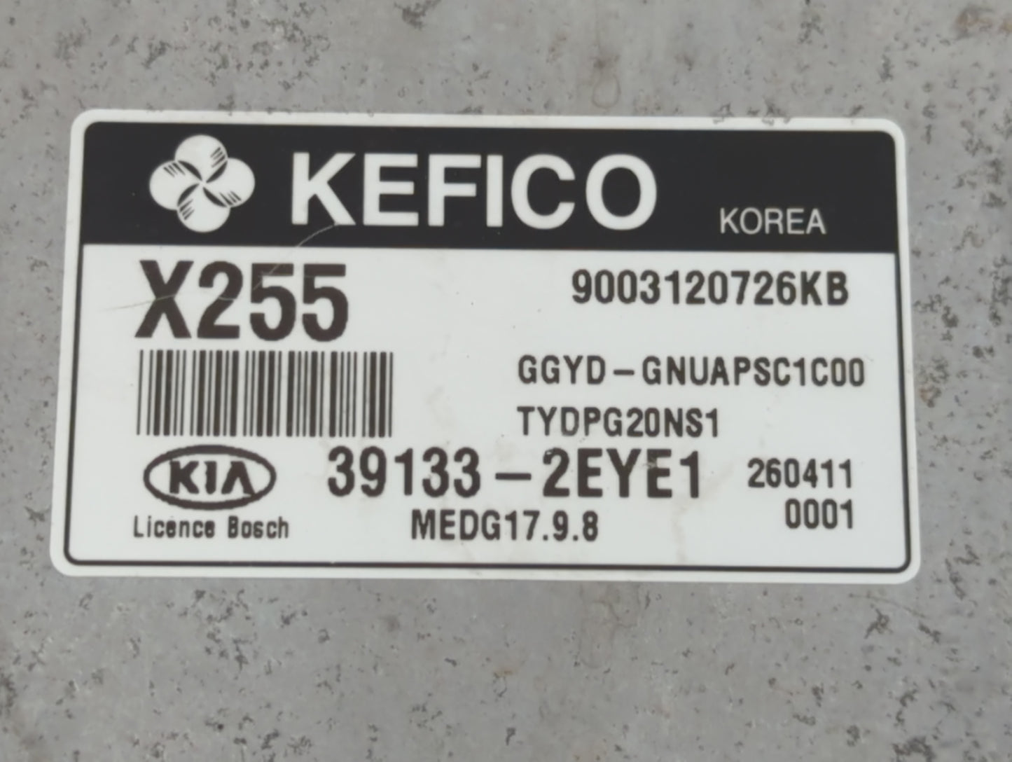2015-2017 Hyundai Accent PCM Engine Control Computer ECU ECM PCU OEM P/N:39133-2EYE1 Fits Fits 2015 2016 2017 OEM Used Auto 