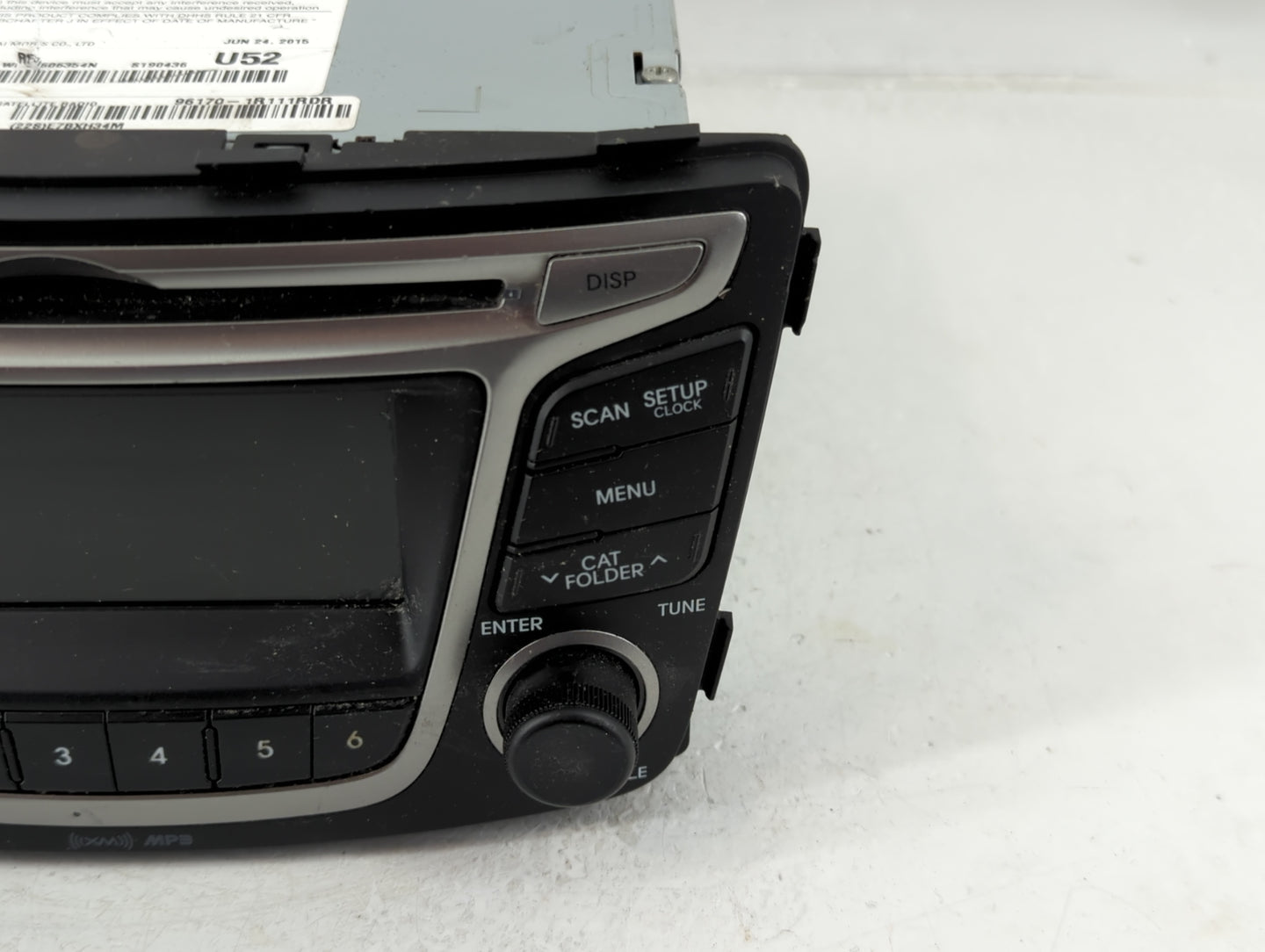 2015-2017 Hyundai Accent Radio AM FM Cd Player Receiver Replacement P/N:96170-1R111RDR Fits Fits 2015 2016 2017 OEM Used Aut