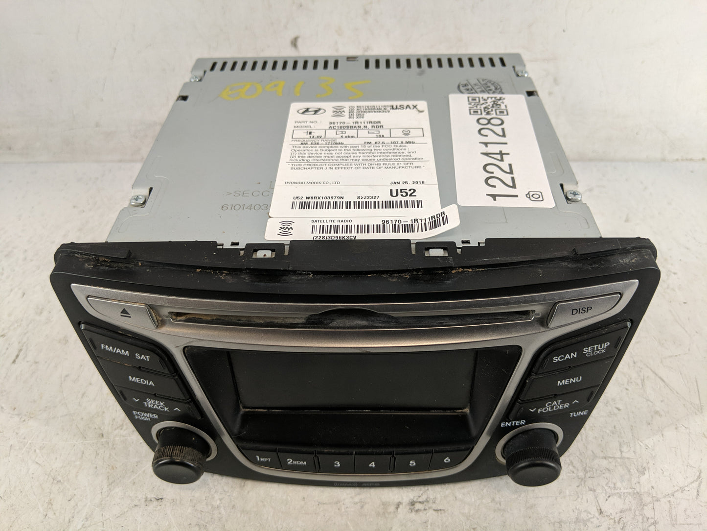 2015-2017 Hyundai Accent Radio AM FM Cd Player Receiver Replacement P/N:96170-1R111RDR Fits Fits 2015 2016 2017 OEM Used Aut