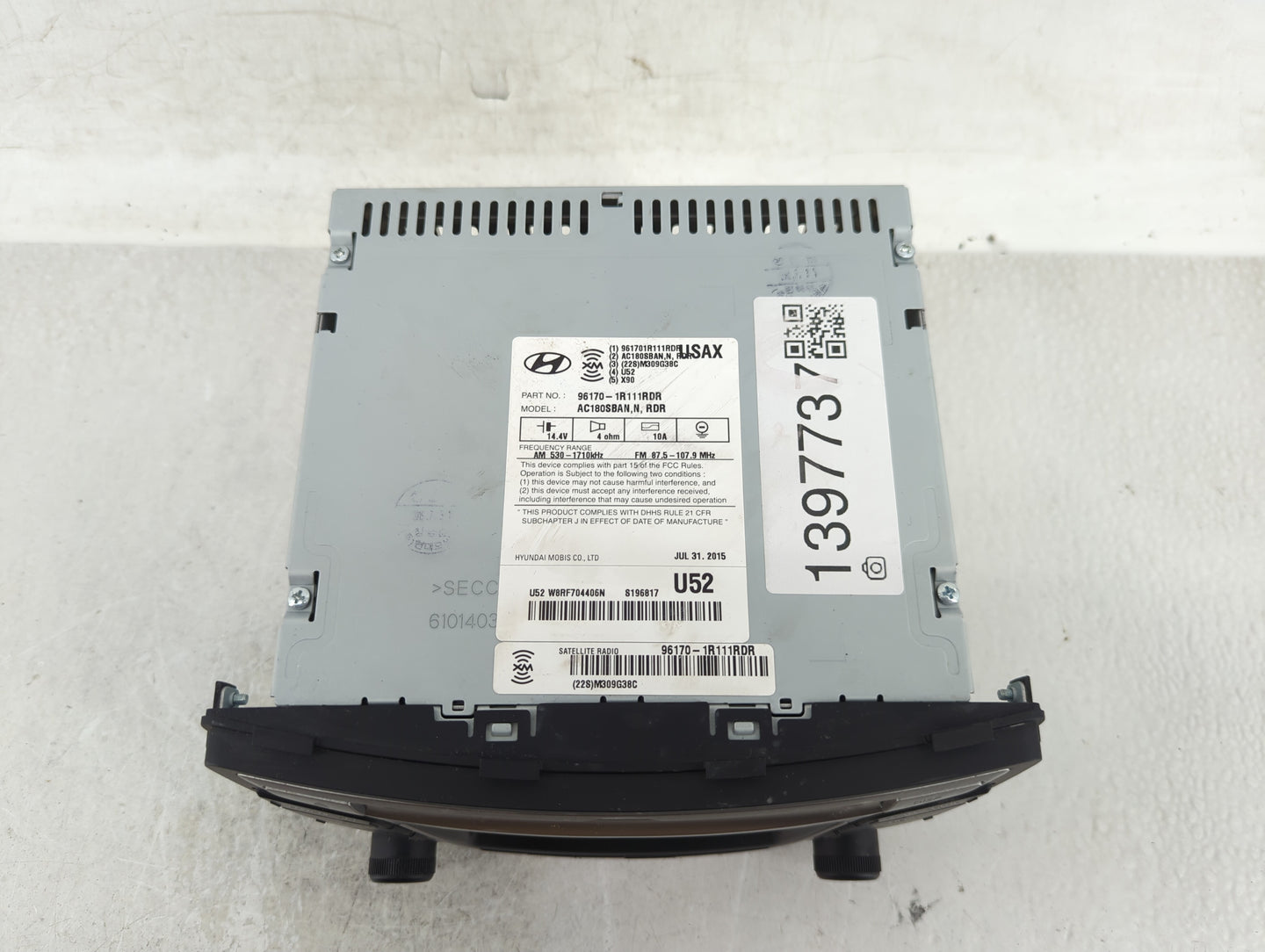 2015-2017 Hyundai Accent Radio AM FM Cd Player Receiver Replacement P/N:96170-1R111RDR Fits Fits 2015 2016 2017 OEM Used Aut
