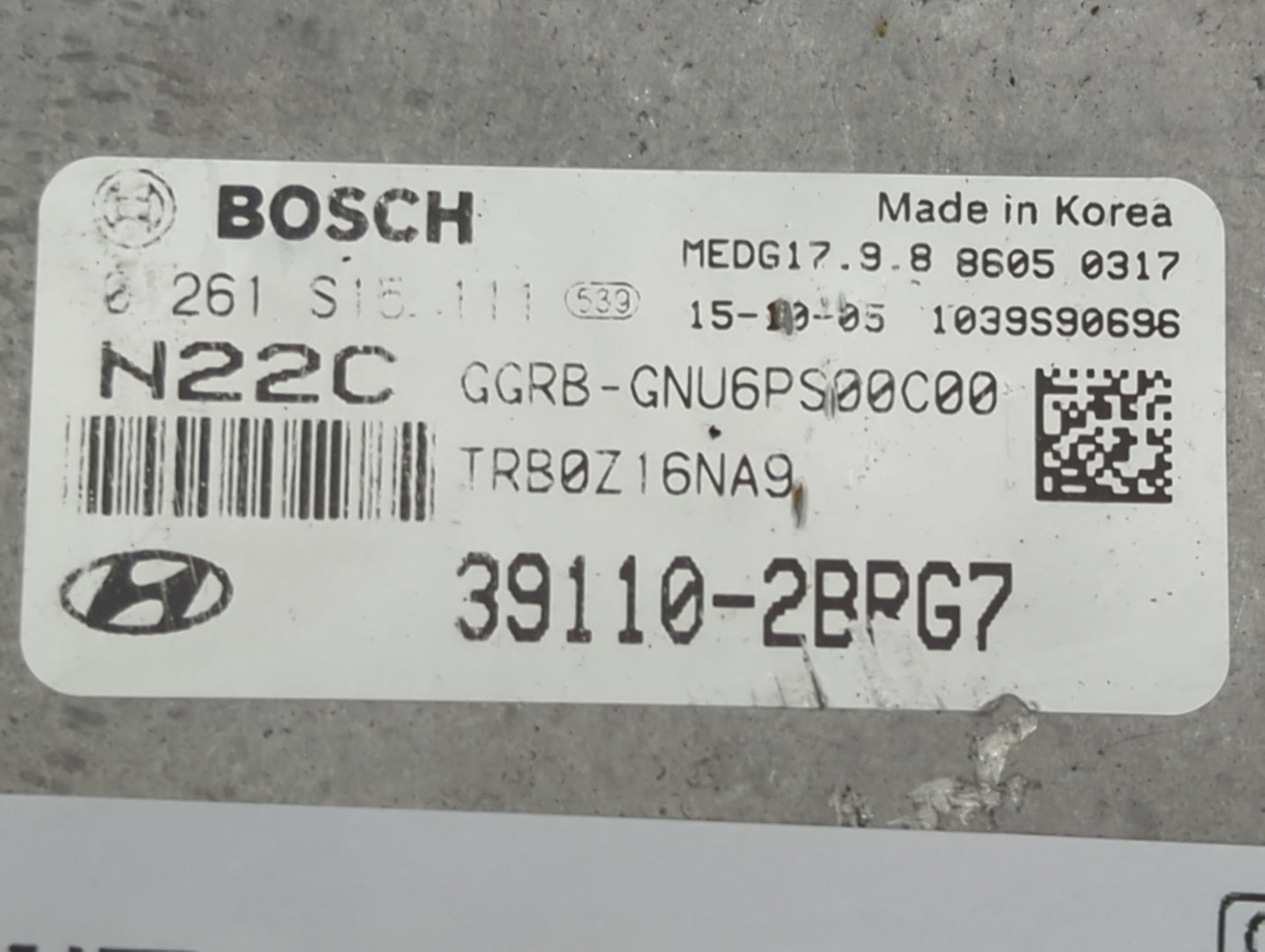 2015-2017 Hyundai Accent PCM Engine Control Computer ECU ECM PCU OEM P/N:39110-2BPG7 0261S15111 Fits Fits 2015 2016 2017 OEM